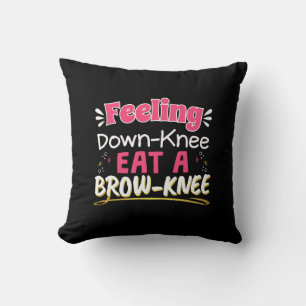 Knee Surgery Positivity Pun - Cute Brownie Throw Pillow