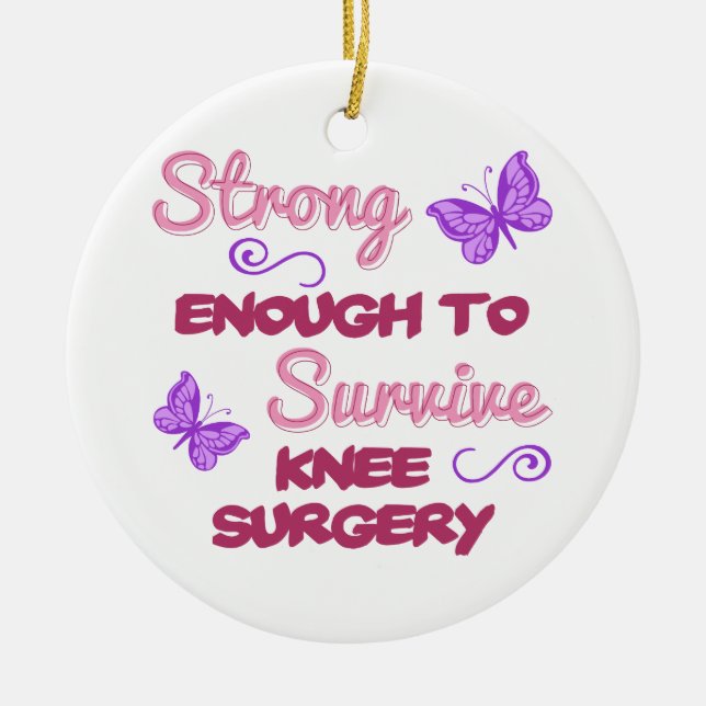 Knee Surgery Strong Ceramic Ornament (Front)
