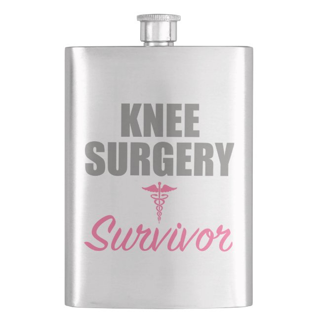 Knee Surgery Survivor Flask (Front)