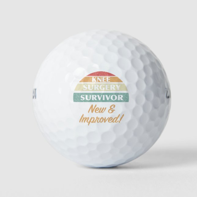 Knee Surgery Survivor Humor Golf Balls (Front)