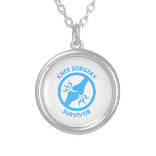 Knee Surgery Survivor Silver Plated Necklace