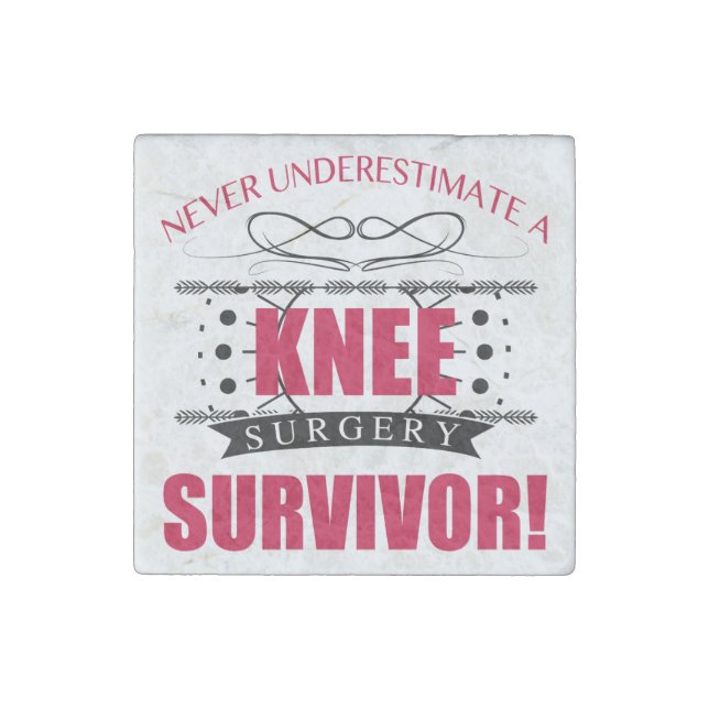 Knee Surgery Survivor Stone Magnet (Front)