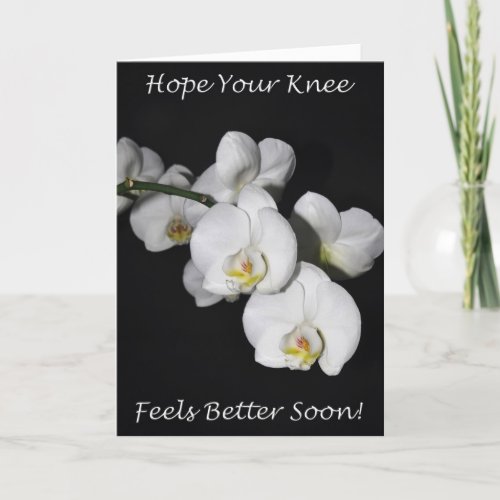 Knee Surgery White Orchid Card