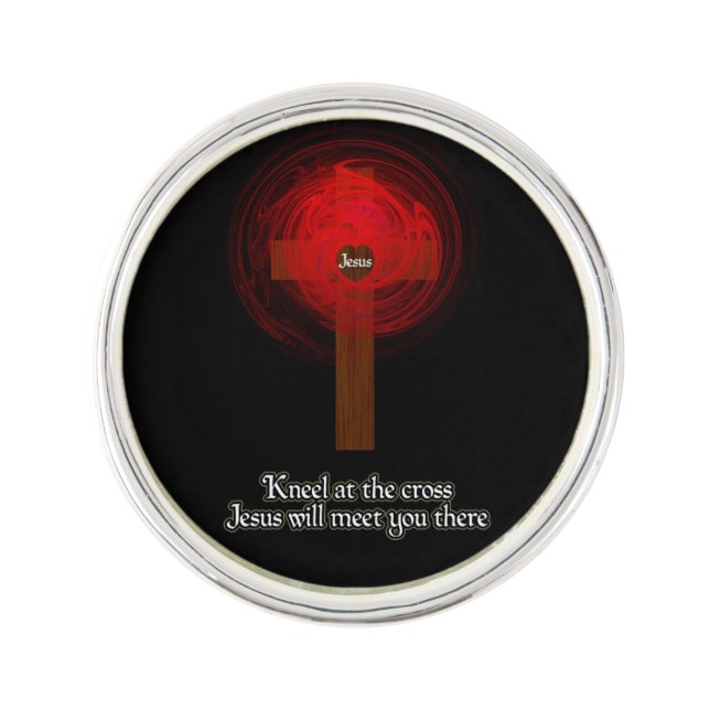 Kneel At The Cross Pin (Front)