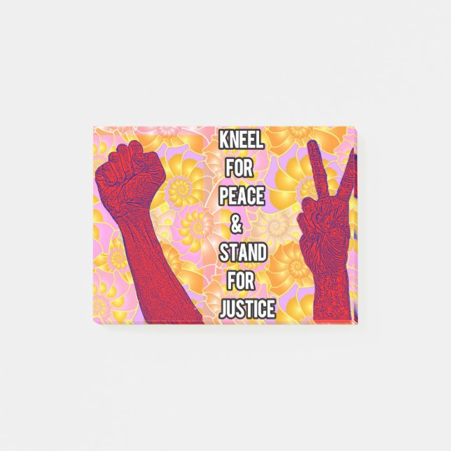 Kneel for Peace and Stand for Justice ( V2) Post-it Notes (Front)