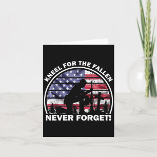 Kneel For The Fallen Forget American Flag Premium Card