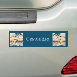 Kneeling Blonde Bikini Model Thunder_Cove Bumper Sticker