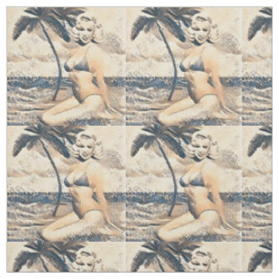 Kneeling Blonde Bikini Model Thunder_Cove Fabric