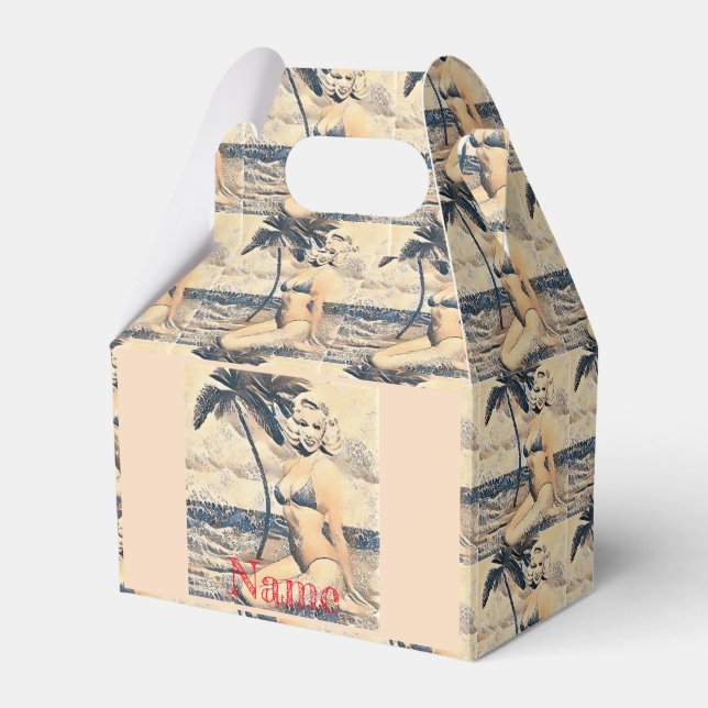 Kneeling Blonde Bikini Model Thunder_Cove  Favor Boxes (Front Side)
