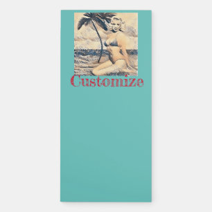 Kneeling Blonde Bikini Model Thunder_Cove Magnetic Notepad