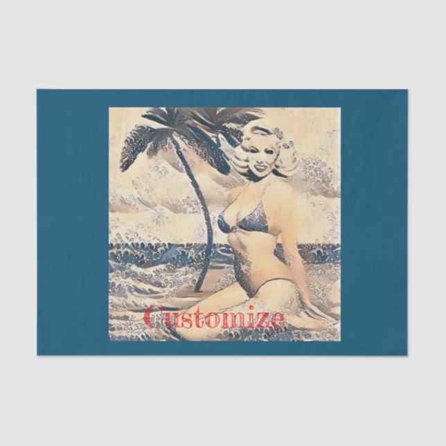 Kneeling Blonde Bikini Model Thunder_Cove Tissue Paper (Front)