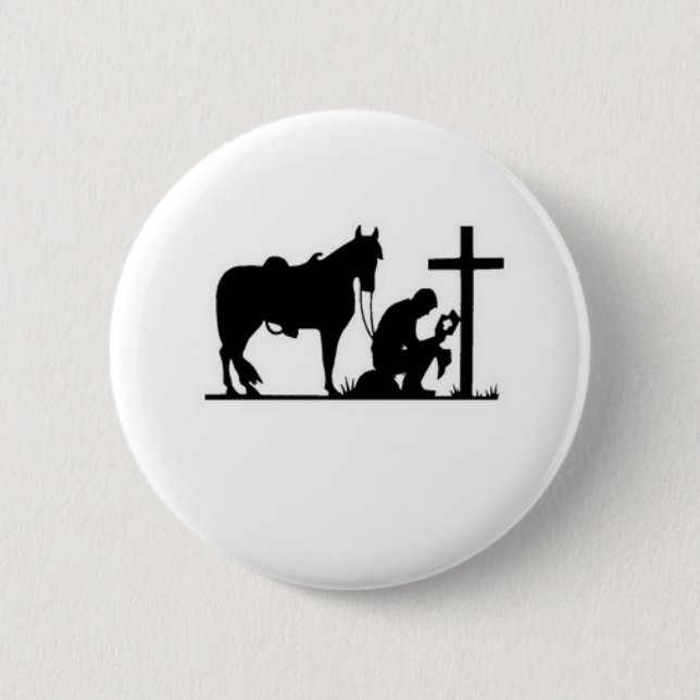 Kneeling Cowboy Button (Front)