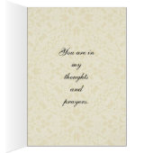 Kneeling praying little girl w/pink roses card (Inside (Right))