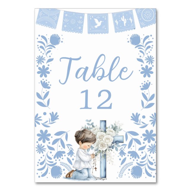 Kneeling Primera Comunion Table Number (Front)