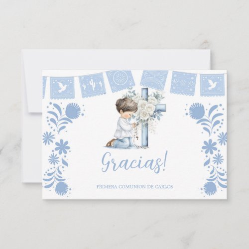 Kneeling Primera Comunion Thank You Card