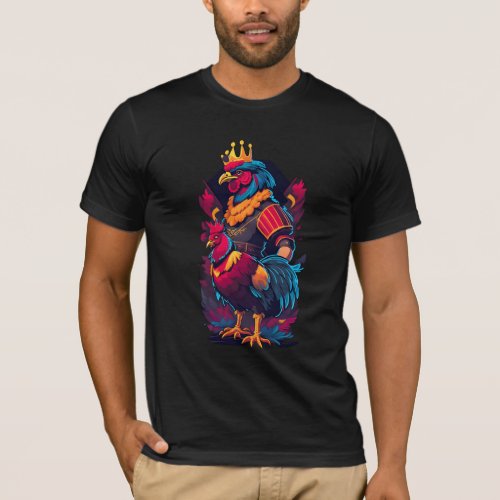 Kneeling Rooster King Knight T_Shirt