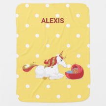 Kneeling Unicorn Cute Brown Baby Personalized Name