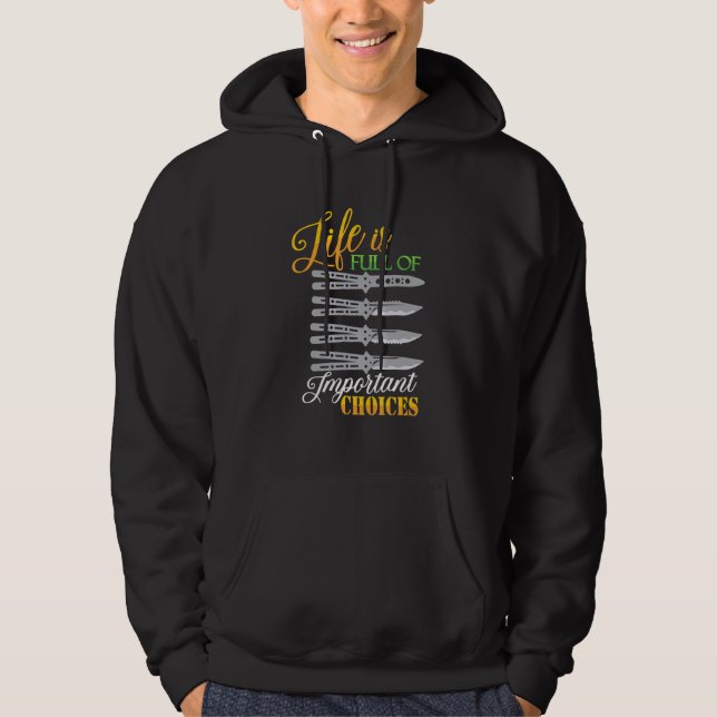 Knife Collector Knife Collection Hunting Butterfly Hoodie (Front)