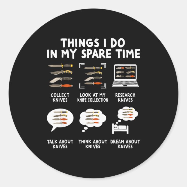 Knife Collector Maker Bladesmith Blacksmith Knives Classic Round Sticker (Front)