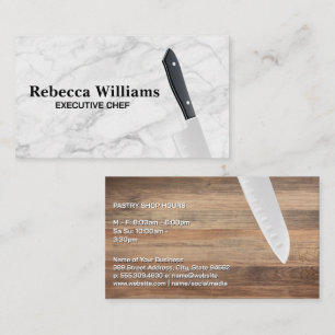 Knife Cutting Board Cooking Business Card
