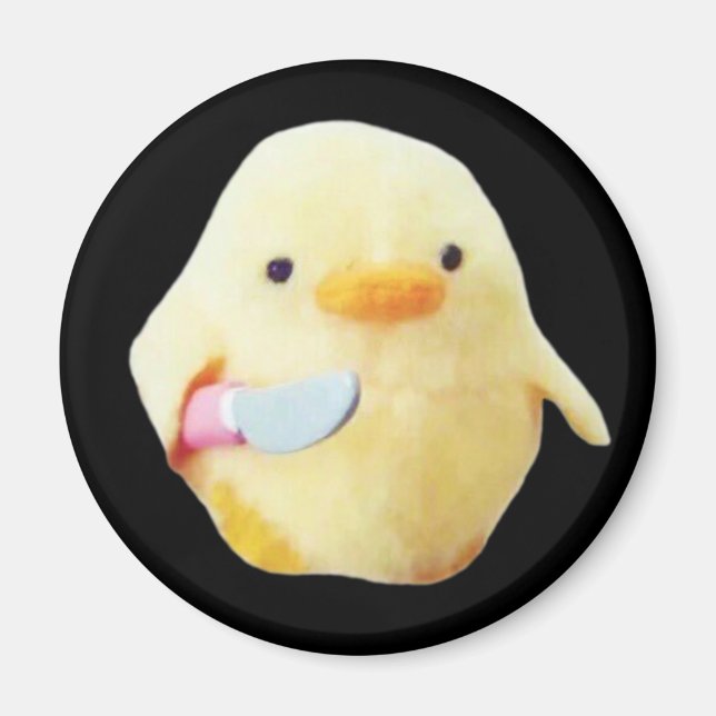 Knife Duck Plush Meme Magnet (Front)