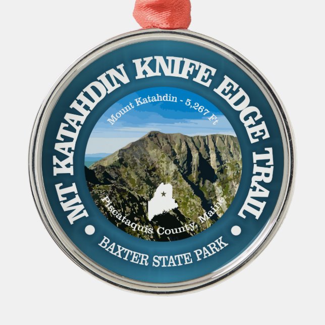 Knife Edge Trail (Katahdin) Metal Ornament (Front)