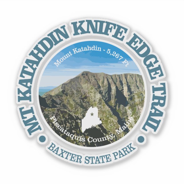 Knife Edge Trail (Katahdin) Sticker (Front)