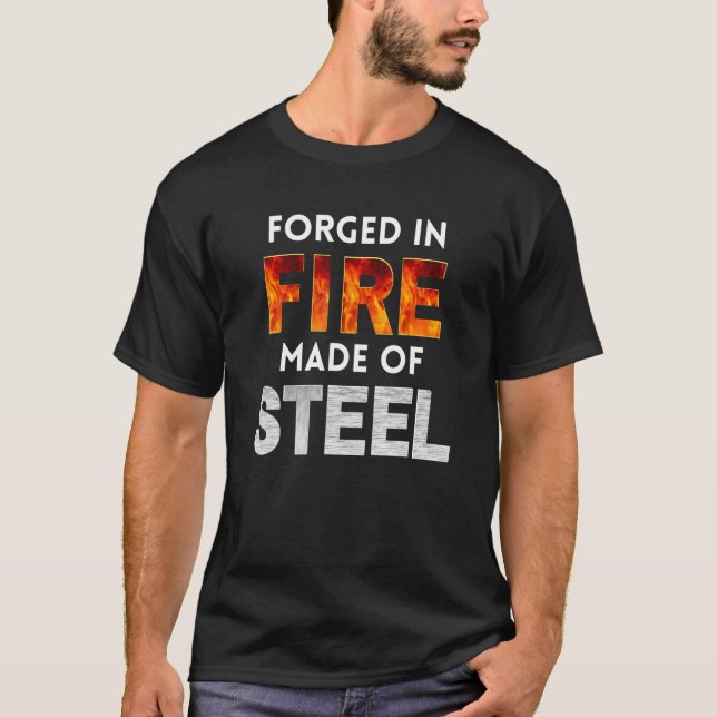 Knife Forging Technique Fire Made Of Steel Knifema T-Shirt (Front)
