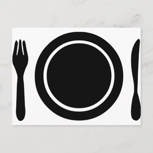 Knife Fork and Plate Postcard