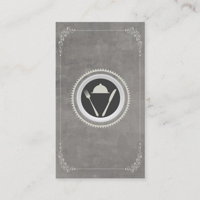 Knife & Fork LOGO for Restaurant, Chef, Catering Business Card (Front)