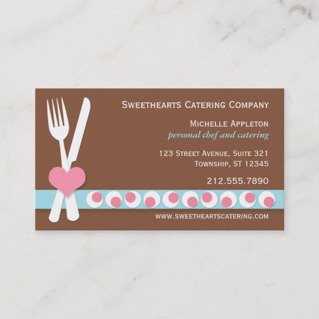 Knife & Fork - Personal Chef | Catering Business Card (Front)