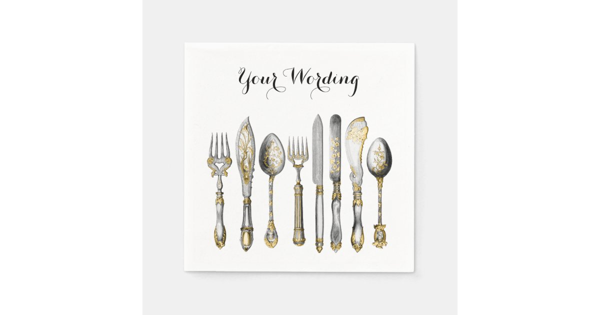 Knife fork spoon cutlery napkins Zazzle