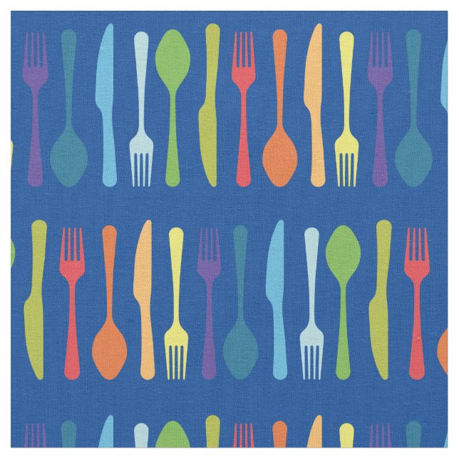 Knife Fork Spoon Kitchen Cutlery Utensils Fabric (Close Up)