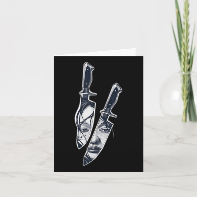 Knife Girl Tattoo  Card (Front)