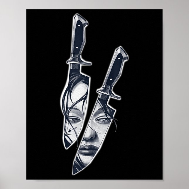 Knife Girl Tattoo  Poster (Front)