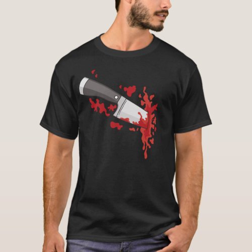 Knife In The Back Halloween Murder Knife In Back T_Shirt