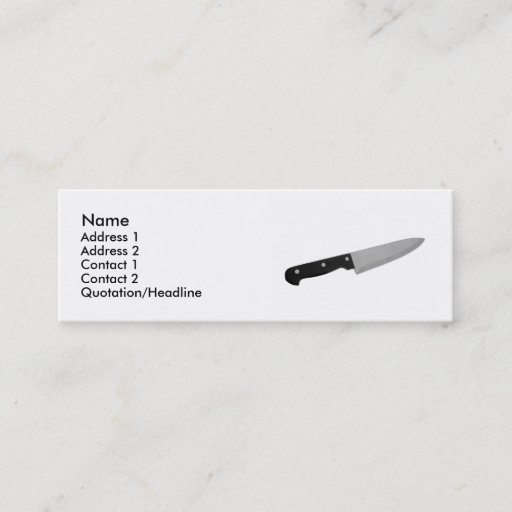 Customizable Knife Business Card