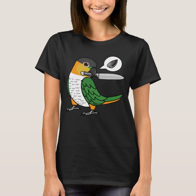 Knife Parrot Wants Seeds I Black headed Caique T-Shirt (Front)