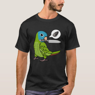 Knife Parrot Wants Seeds I Blue crowned Conure T-Shirt