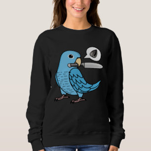 Knife Parrot Wants Seeds I Blue Parrotlet Sweatshirt