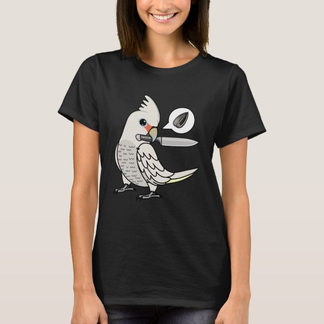 Knife Parrot Wants Seeds I Goffins Cockatoo T-Shirt (Front)
