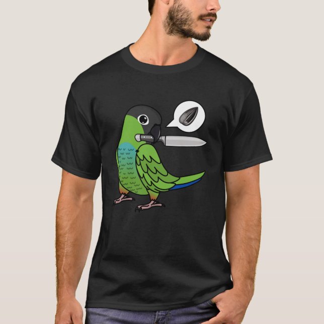 Knife Parrot Wants Seeds I Nanday Conure T-Shirt (Front)