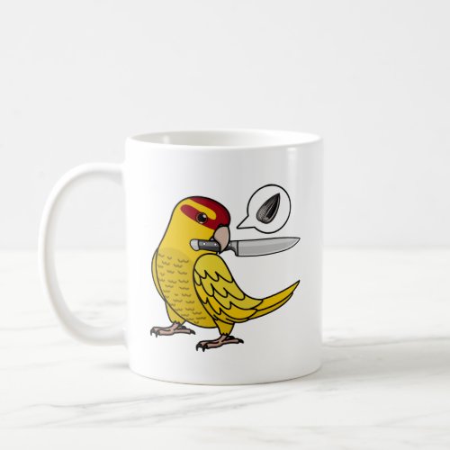 Knife Parrot Wants Seeds I Yellow Lutino Kakariki  Coffee Mug
