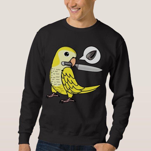 Knife Parrot Wants Seeds I Yellow Lutino Monk Para Sweatshirt (Front)
