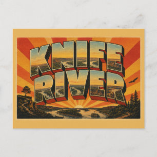 Knife River North Dakota River Bluffs Plains Art Postcard