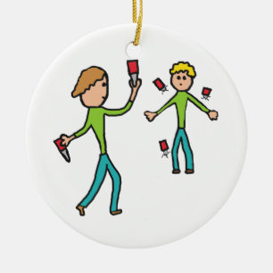 Knife Throwing Ceramic Ornament