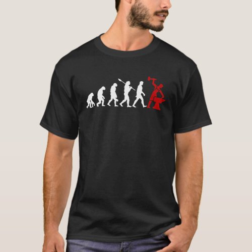 Knifemaker Funny Blacksmith Evolution Pride Metalw T_Shirt