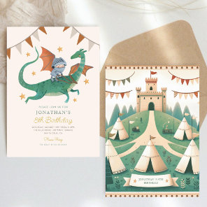 Knight and Dragon Royal Medieval Boy Birthday Invitation