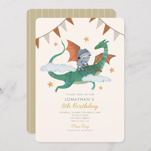 Knight and Dragon Royal Medieval Boy Birthday Invitation