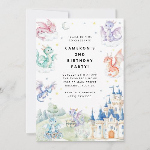 Knight and Dragon Royal Medieval Boy Birthday